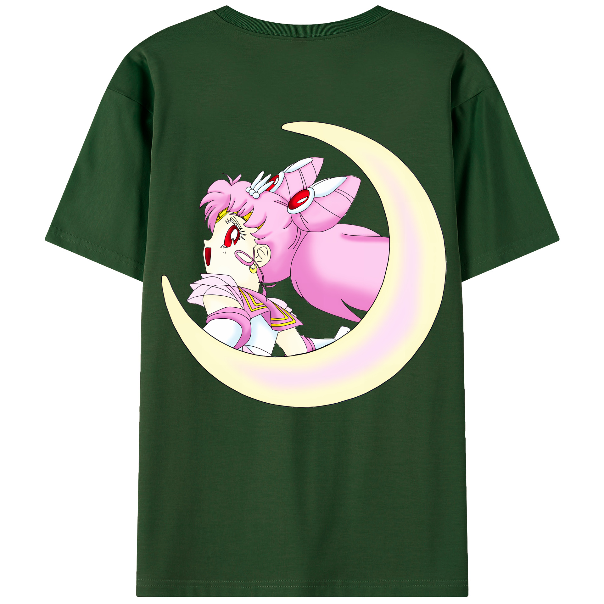 （画像用） 美少女戦士セーラームーン ちびうさ Sailor Moon Chibiusa Tsukino Usagi Small Lady Serenity 綿100％半袖Tシャツ（背面プリント）